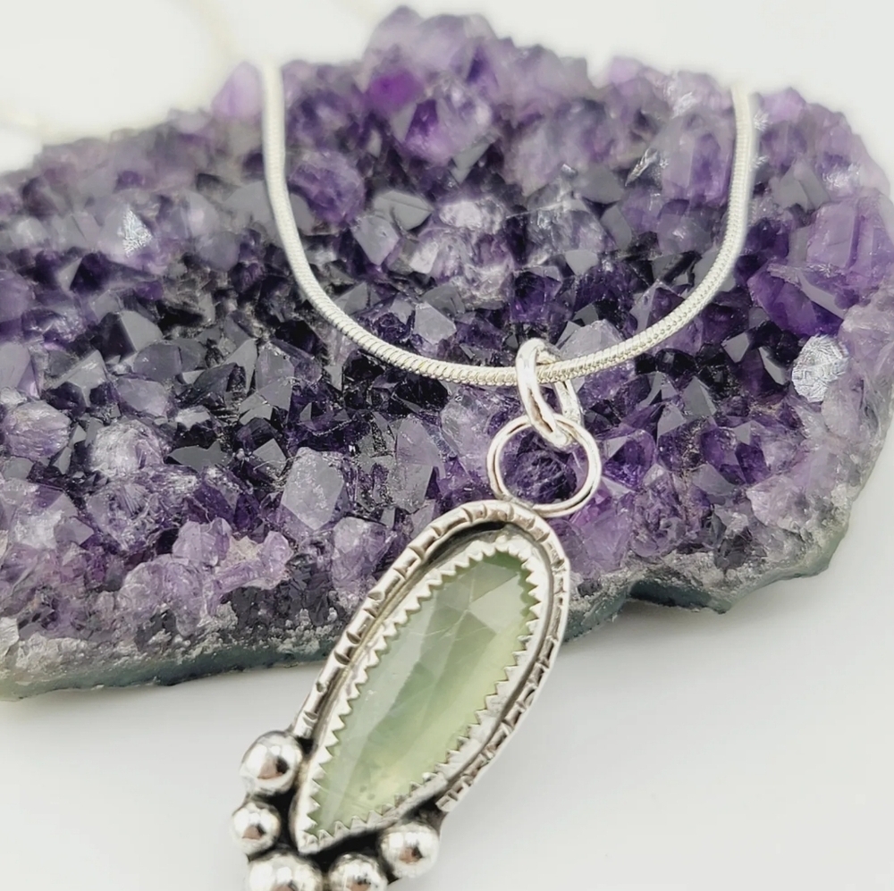 KYANITE HANDMADE PENDANT W/ SNAKE CHAIN ALL IN .925 STERLING SILVER 18" LENGTH